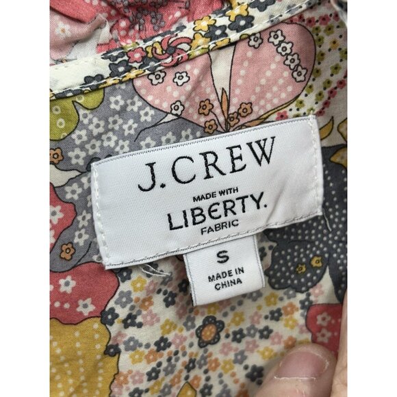 J.Crew Liberty Fabric Blouse Top Small Mauve Floral Smocked Puff Sleeve READ - Picture 6 of 9